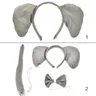 Tierkostüm-Set für Kinder und Erwachsene große Elefantenohren Stirnband Fliegen langer Schwanz H