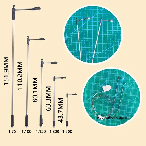 Skala 1:75-1:300 Miniatur LED-Leuchten 3V Straßen laterne Modell für Ho Zug Eisenbahn Gebäude Sand