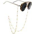 Mode Lesebrille Kette für Frauen Metall Sonnenbrille Schnüre Perlen Brille Lanyard Halte gurte Gold