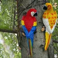 Harz Papagei Statue Wand Montiert DIY Outdoor Garten Baum Dekoration Tier Skulptur Für Home Office