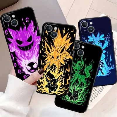 Pokemon Pikachu TPU Fall für iPhone 15 plus 14 Pro Max 13 12 Mini 11 x xs xr schwarz Soft Phone