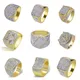 Hohe Qualität Trendy Mixed Stil Goldenen Voll Kristall Geometrische Männer der Ring Business Stil