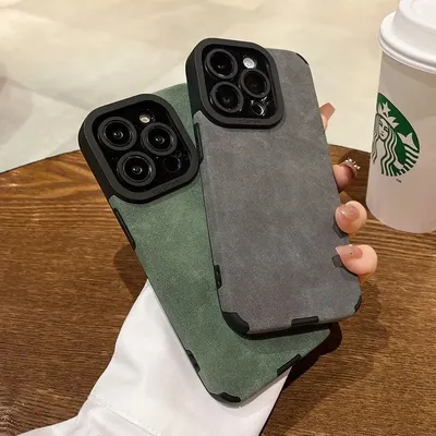 Luxus matte weiche Ledertasche phone case for iPhone 15 14 13 12 11 Pro Max plus Kameras chutz handyhülle stoß feste Abdeckung Telefon zubehör