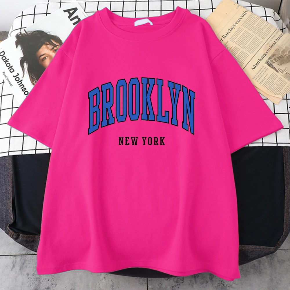 Brooklyn New York Blau Design Frauen T-shirt Straße Hip Hop T Shirt Sport Weiche Baumwolle Kleidung Plus Größe Lose T Shirt Kleidung