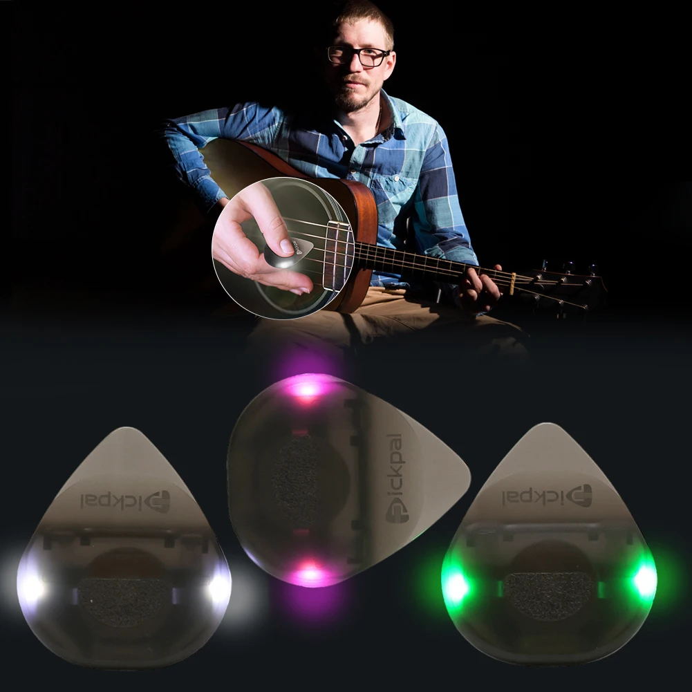 Guitar Touch Luminous Pick mit hochempfindlichem LED-Licht, Plektrum für Saiteninstrumente, rutschfest, für Bass- und E-Gitarristen Image