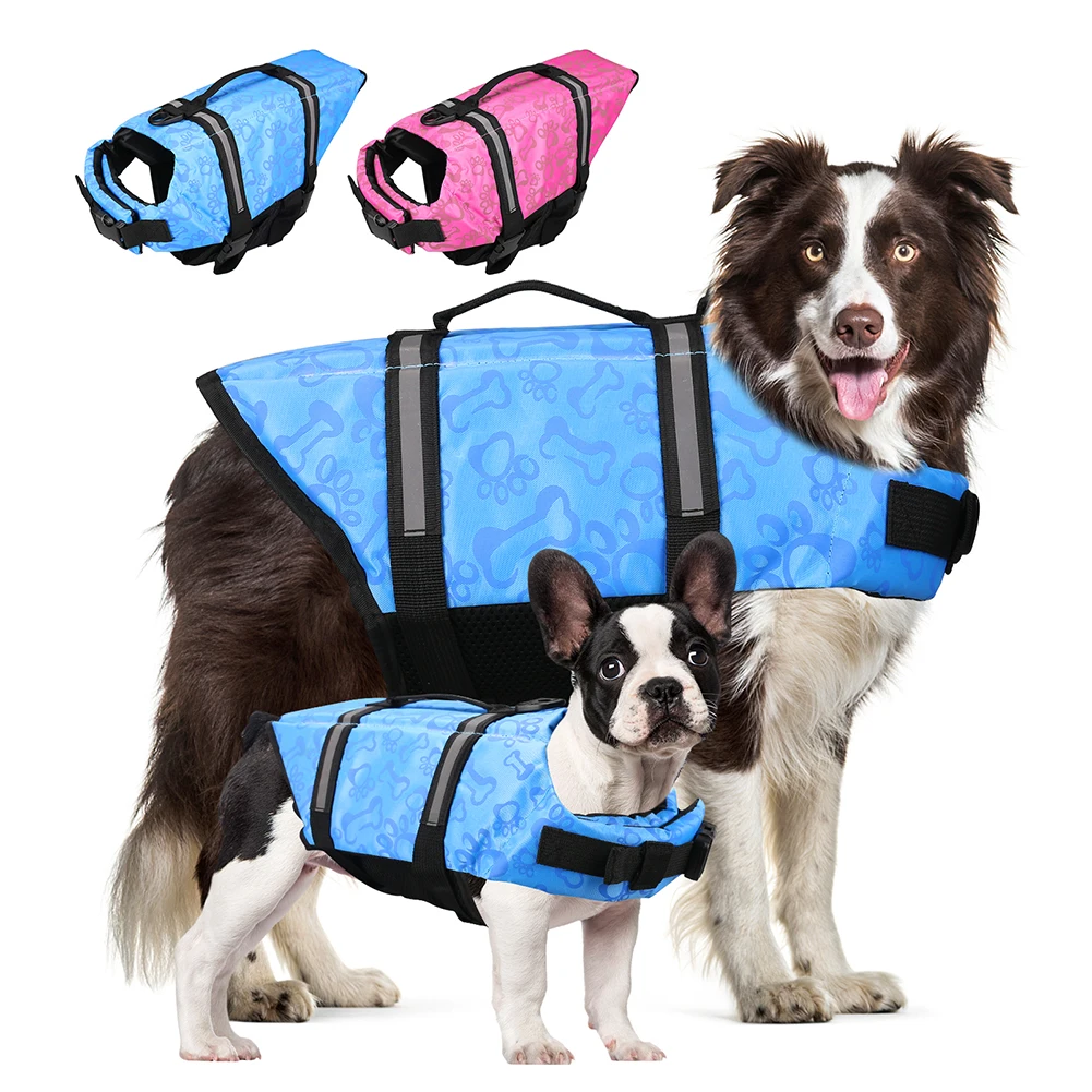 Hundeschwimmweste, reflektierend, verstellbar, für den Sommer, große Hunde, Badebekleidung, Sicherheitsweste, Surfen, Segelboot, verbesserter Auftrieb, Haustier-Schwimmweste Image