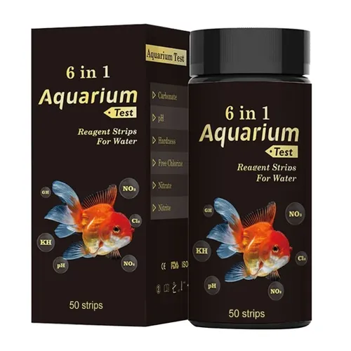 50PCS 6 in 1 Aquarium Teststreifen Aquarium Test Set Süßwasser Salzwasser Aquarium Wasser Test zu