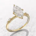 Huitan Luxus Solitaire Kristall Marquise cz Ringe Silber Farbe/Gold Farbe Mode Vertrag Eheringe