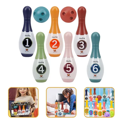 1 Satz Kleinkind Bowling Spielzeug Kinder farbige Bowling Pin Bowling Bälle Indoor-Spiele Spielzeug