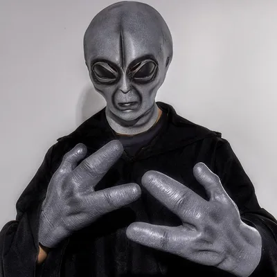 51 Bereich UFO Alien Maske Handschuhe Cosplay außer irdischen Organismus Monster Schädel Latex Helm Image