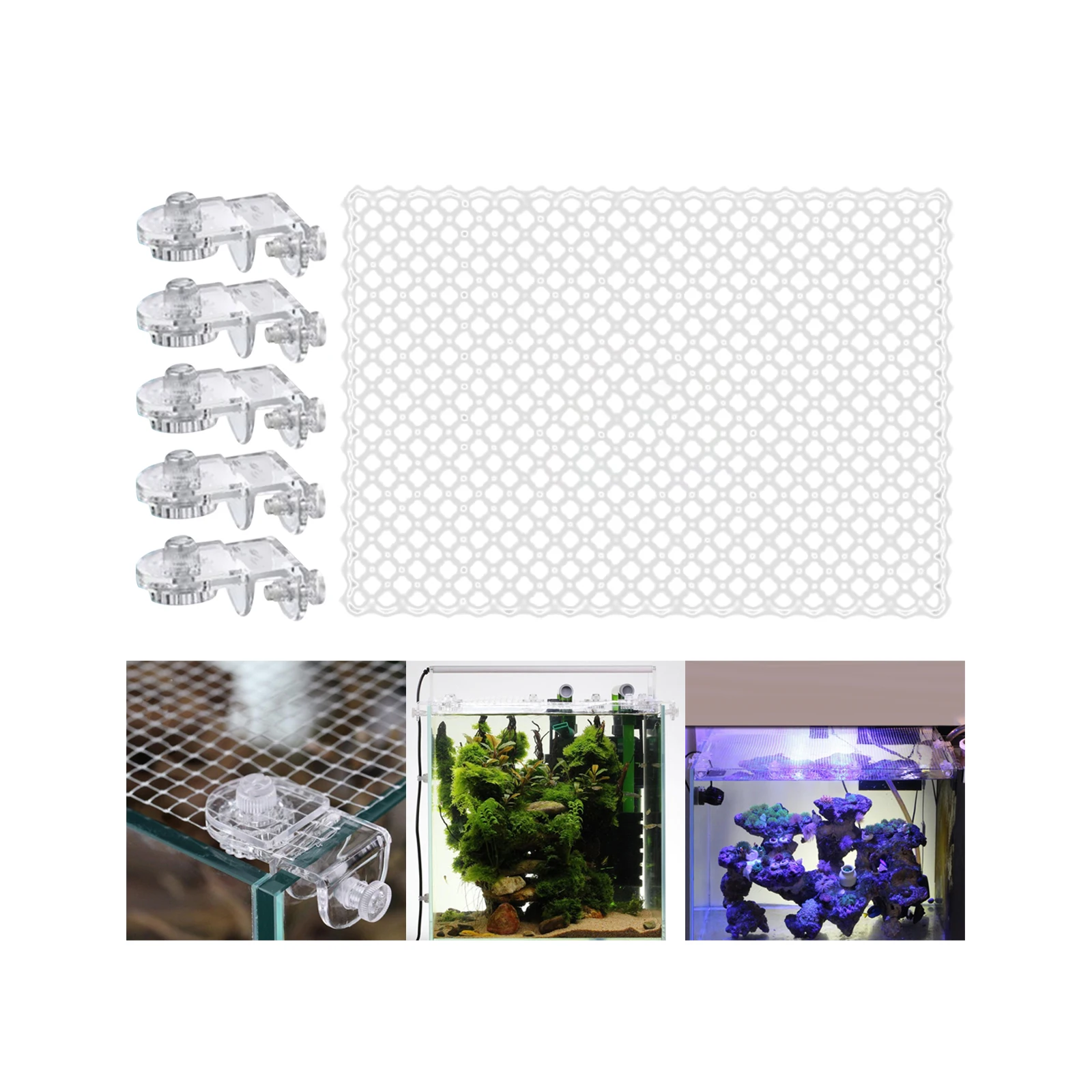 Aquarium Bildschirm Net Mesh Aquarium Anti-Springen Net Abdeckung Ersatz Mesh Netting Aquarium Abdeckung Ersatz Net Image