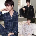 Frühling und Sommer Baumwolle Herren Pyjama Langarmhose Jungen Pyjama Anzug Teenager Casual Homewear