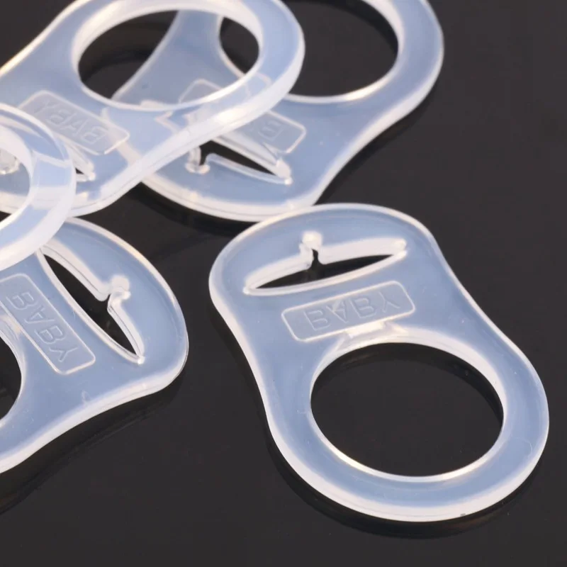10 Pcs Taste Silikon Ring Mam Schnuller Halter Schaufensterpuppe Clip Adapter Transparent Image