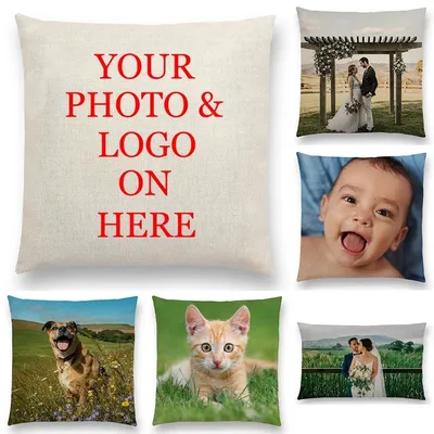 Marke Custom Kissenbezug Angepasst Baumwolle Leinen Kissenbezug Diy Logo Druck Kissenbezug Weiche Plüsch Sofa Kissenbezug Image