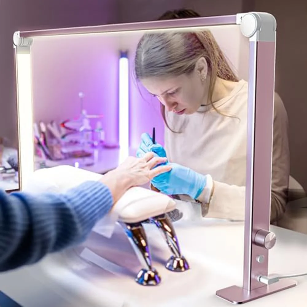 Neue LED Halbmond Nagel Lampe Dimmbare Nagel Schönheit Lampe Wimpern Verlängerung Faltbare Lesen Schreibtisch Lampe Füllen Licht Diming Tisch Lampe