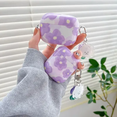 Für Airpods Pro2 Fall niedlichen koreanischen Bären Blume Tulpe Anhänger Kopfhörer Fall Air Pods 3 Image