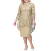 2023 frauen Plus Größe Kleid Oansatz Midi Lose Kleid M-5XL Dame Abend Spitze Mesh Sexy Elegante Kleid Weibliche Kleidung Sommer herbst