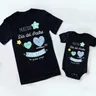 Unsere erste Vatertag familie passende Outfits Papa T-Shirt Baby Stram pler Vatertag Familien