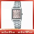 Casio LTP-V007D Damen uhr Edelstahl Leder Temperament Retro quadratische Uhr Damen Ins Studentin