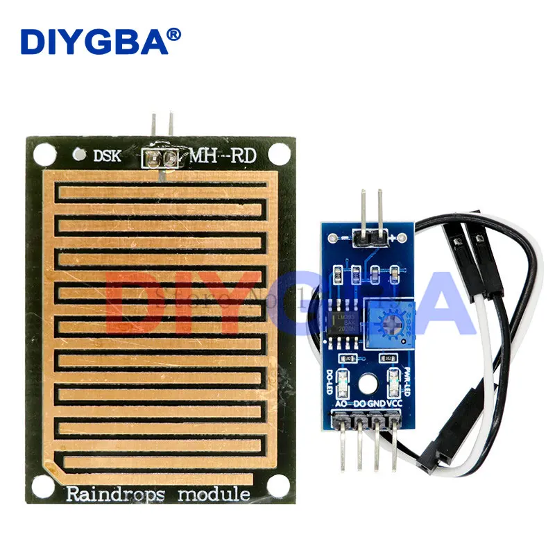 DC 3,3 V-5V Schnee-/Regentropfen-Erkennungs sensor modul Doppelseitiges Regen wetter modul Luft feuchtigkeit für Arduino-Roboterauto-DIY-Kit Image