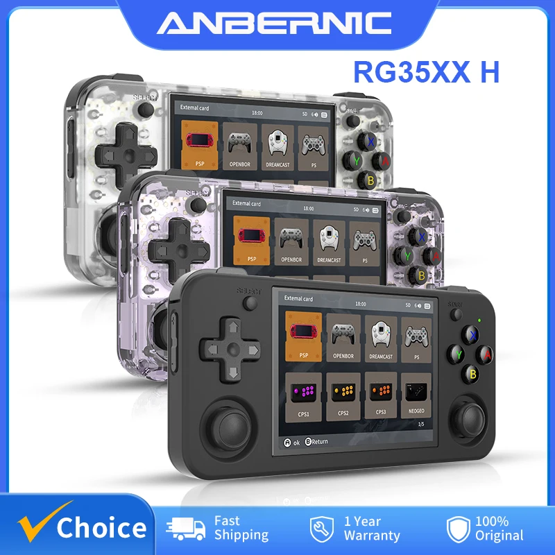 ANBERNIC RG35XX H Handheld-Spielekonsole Linux 3,5 Zoll IPS-Bildschirm H700 Retro-Videospiele-Player 3300 mAh 64G 5528 Klassische Spiele Image
