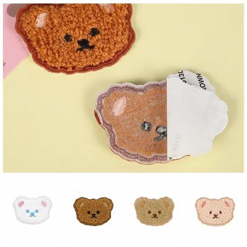 Schöne Plüsch Teddybär Patches selbst klebende DIY Kleidung Aufkleber modische Patchwork Dekoration