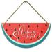 Eveokoki Welcome Summer Door Sign 11x5.6 Inch Farmhouse Watermelon Summer Decor Sign Welcome Summer Hanging Sign for Home Wall Front Door Kitchen Office Decorations