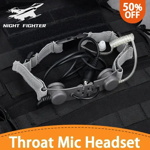 Taktische Hals Mikrofon Rohr Headset Headset mit u94 ptt Hals Kehlkopf Mikrofon Kopfhörer für UV-5R