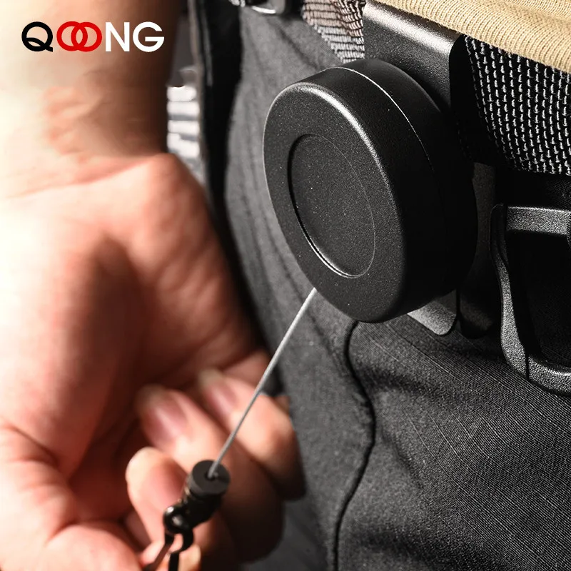 100CM Anti Verloren Einfach Zu Ziehen Schnalle Militär Gun Seil Schlüsselbund Schlüsselbund Stahl Draht Seil Hohe Widerstandsfähigkeit Einziehbare schlüssel Kette H47 Image