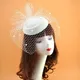 634C Frauen Fascinator 20er 50er Jahre Vintage Einfarbig Filz Pillbox Kappe Kleine Polka Dot Mesh