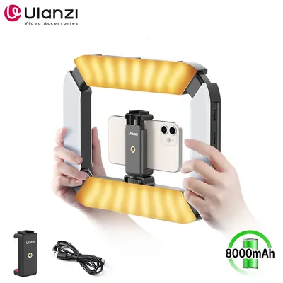 Ulanzi U200 Kamera Ringlicht Video Rig Fülllicht für Smartphone Kamera für Gopro 2500K-8500K mit Telefonclip Videolicht-Kit
