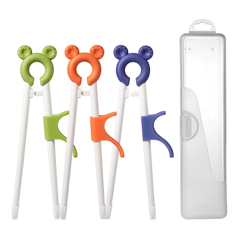 Kinder lernen Essstäbchen Training Kinder Essstäbchen für Anfänger Geschirr präsentiert Essstäbchen-Set Geschenk Image