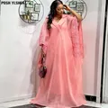 Plus Size Abaya afrikanische Kleider für Frauen neue traditionelle Nigeria Stickerei Kaftan Kleid