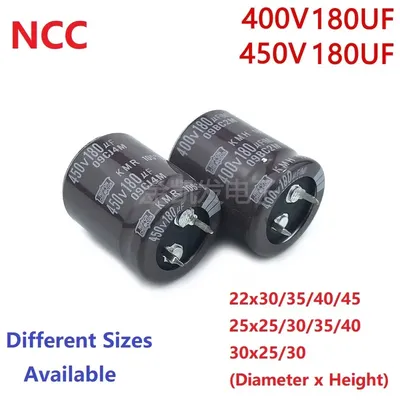 2 Teile/los NCC 180uF 450V / 180uF 400V 450V180uF/ 400V180uF 22x30/35/40/45 25x25/30/35/40 30x25/30 Image