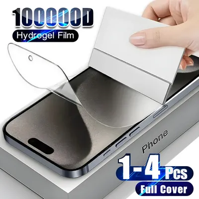 1-4 Stück HD Hydro gel Film für For iPhone 15 14 13 12 Pro Max Mini XS XR 7 6 plus Se Full Cover Telefon klare Displays chutz folie nicht Glas