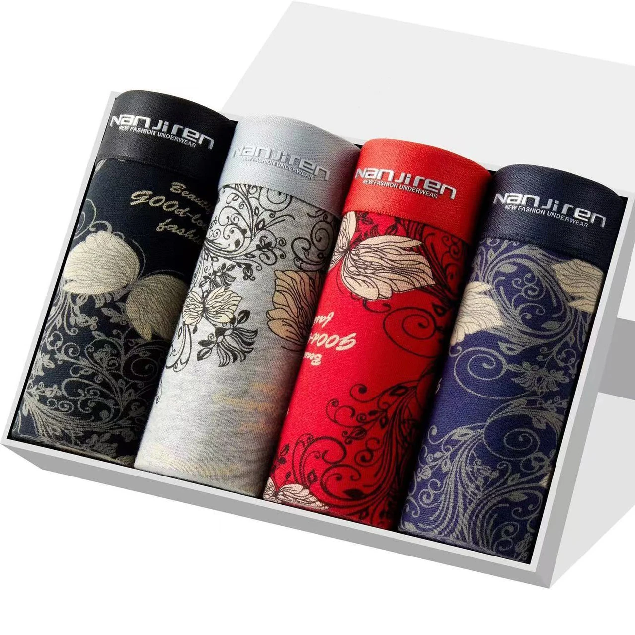 4pcs Boxershorts Herren unterwäsche sexy Höschen Baumwolle Boxer Mann Unterhose männliche Shorts homme u konvexe Dessous versand kostenfrei