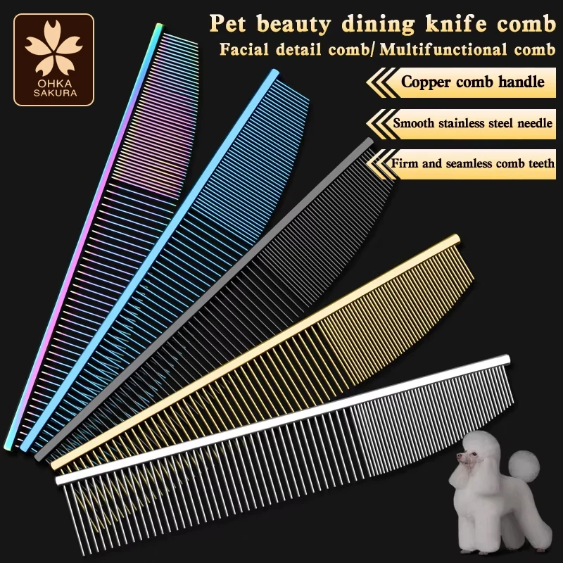 Neuer Stil Haustier Schönheit Ess messer Kamm Gesicht Kamm/Detail verarbeitung skamm öffnen Sie das verworrene Haar und entfernen Sie das schwimmende Haar Image