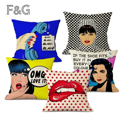 Amerikanischen Anime Pop Art Druck Kissen Abdeckung Hause Sofa Dekor Kissenbezug Auto Sitz Dekorative Kissen Fall Capa Almofada Image