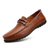 Echtes Leder Männer Casual Schuhe Luxus Marke 2024 Herren Loafer Mokassins Atmungsaktive Slip auf Schwarz Driving Schuhe Plus Größe 47