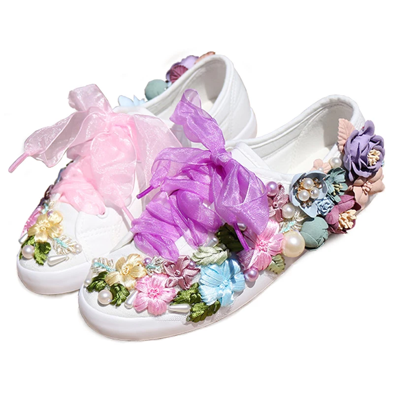Turnschuhe Frauen Frauen Mode Blumen Leinwand Schuhe lässig flache Schuhe Frauen Slipper Mujer Vulkan izar los Zapatos Größe 35-44