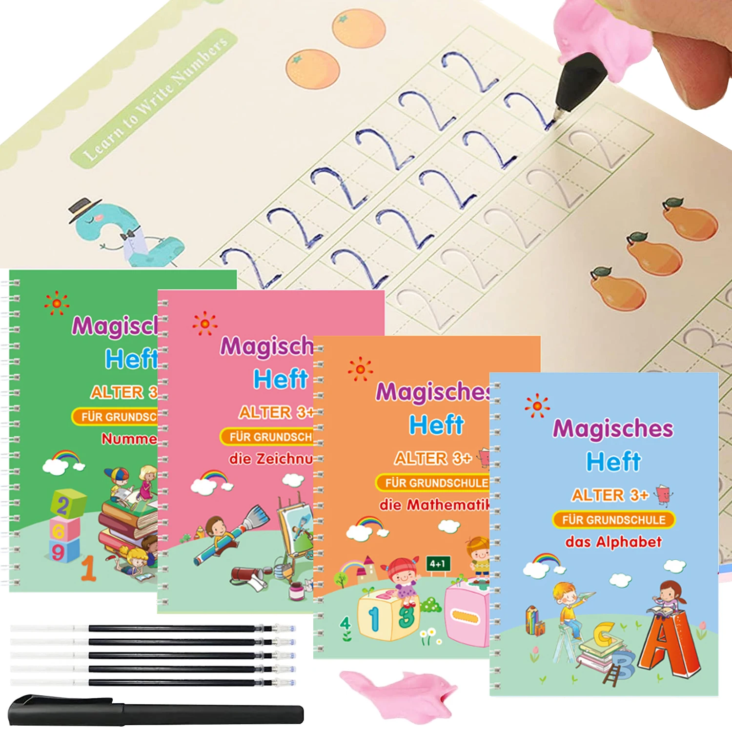 Sank magische Praxis Deutsch Copybook Stift Spanisch Kinder Kalligraphie kostenlos abwischen Englisch Französisch wieder verwendbares Schreib buch versand kostenfrei