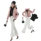 Leder Mode Wildleder Outfit Set für 30cm bjd Barbie blyth mh cd fr sd kurhn Puppe Kleidung Mädchen