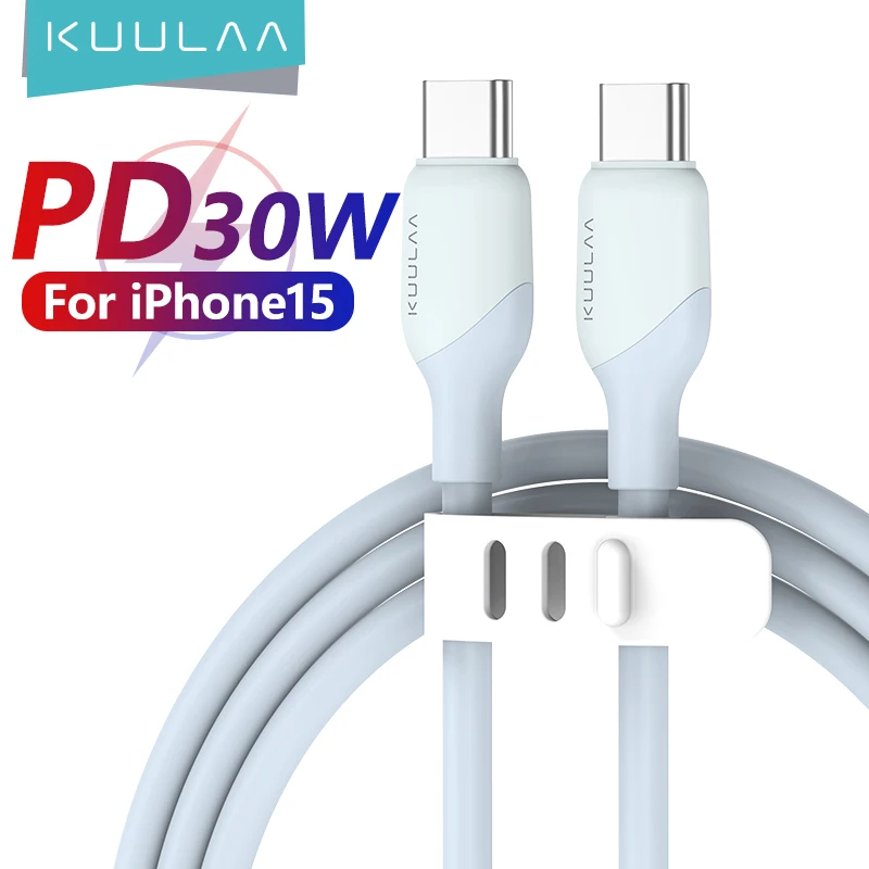 KUULAA USB-C-Kabel auf USB-Typ-C-Kabel PD 30 W Schnellladekabel USB C auf Typ-C-Kabel für iPhone15 Samsung Xiaomi Image