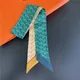 Luxus Design Druck Dünne Silk Band Schals Frauen Weiche Satin Streifen Halstuch Frau Haarband