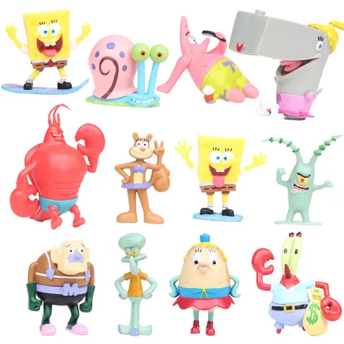 12 teile/satz Spongebob Patrick Figur Sammlung Modell Spielzeug