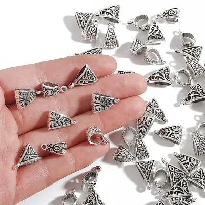 20 stücke Stecker Charms Bail Perlen Antike Silber Farbe Charms Für Schmuck Erkenntnisse Blank Basis