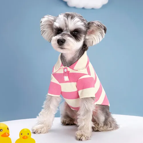 Gestreifte Haustier hunde Kleidung Sommer cooles Hund Polos hirt Hündchen Pullover Shirt für kleine