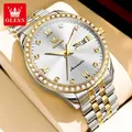 Olevs elegante Diamant uhr für Männer automatische mechanische Herren Armbanduhr Wochen kalender