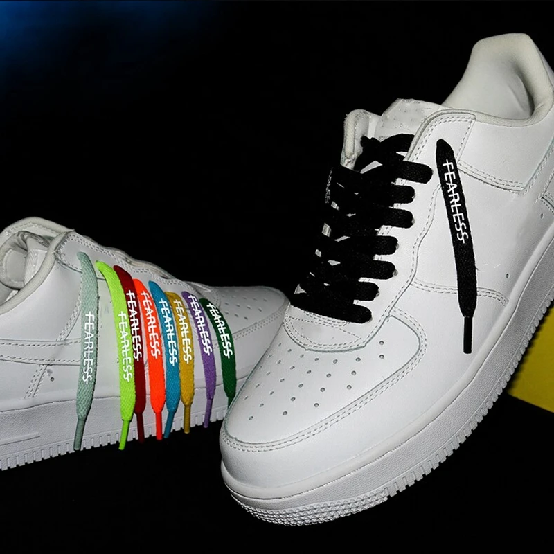 Schnürsenkel mit Buchstabendruck, flache klassische Schnürsenkel, reflektierende, solide Schnürsenkel, passend für modische Sport-Schnürsenkel-Accessoires, 1 Paar Image