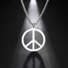 Vasago Hippie-Stil Friedens zeichen Halskette Friedens symbol Schmuck Edelstahl 1960s Party Zubehör